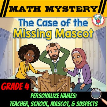 4th Grade Math Mystery: Editable Story! Personalize Names & School CSI Activity