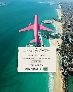 SANA SAFINAZ x BOULEVARD ONE | SAVE THE DATE | DUBAI Fashion takes flight — Dubai, we’re landing again soon and unveiling stunning new arrivals & high-demand pieces In Dubai 31st May 2025 📍Ballroom, Address Skyview Hotel Dubai *Stall no: 18* 10AM - 7PM Style is in the air—don’t miss it 🤍 #SanaSafinaz #BoulevardOne #TrunkShow | Sana Safinaz Pret