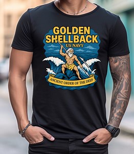 Golden Shellback Navy Veteran Tee: US Military Apparel - Etsy