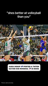 SISI LEAVES A MARK 🔥 Australia’s volleyroo-middle blocker Kara Inskip 🇦🇺 posted a clip of getting ‘bounced on’ by Alas Pilipinas’ Sisi Rondina 🇵🇭 on Tiktok. #AlasPilipinas #AVCChallengeCup 🎥 Tiktok | @karainskip | One Sports