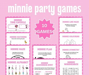 Kids Minnie Game Pack, Printable Party Games, Minnie Party, Party Pack, Minnie Printables, Party Prints, Minnie Games - Etsy