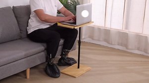 Bamboo Side Table, 360° Rotatable Adjustable End Table,TV Tray Table, Couch Table for Small Space Saving, Living Room, Apartment