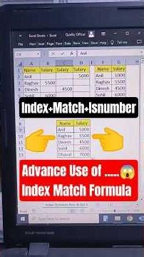 Advance Use of Index Match Formula | Index Match Isnumber Formula Combination #excel #excelshorts