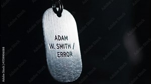 Conceptual identity error, system malfunction or human failure concept, ID Tag, digital error or