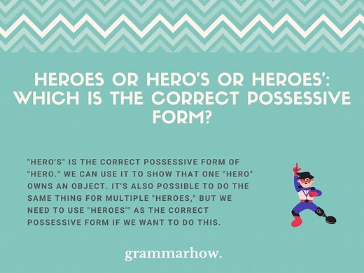 Heroes or Hero's or Heroes'? (Correct Possessive Explained)