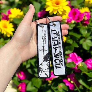 Anime Embroidered Keychain - Double Sided Jet Tag - Etsy