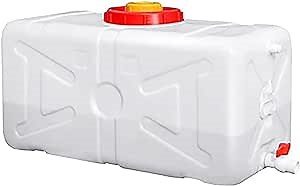 Large Household Capacity Water Tank, Drop-Resistant Portable Horizontal Plastic Water Storage Container with Faucet for Household Water Camping Outdoor Self-Driving Tour(Size:120L)