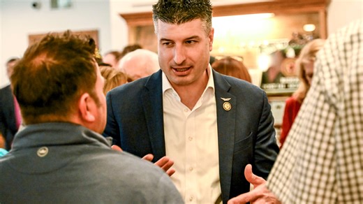 Rep. Tom Barrett defends Trump tariffs in town hall meeting