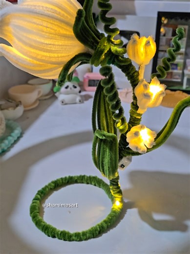 Pipe cleaner diye Viral Tulip Lamp 🌷😍💖 #easytutorial #fyp #fypviralシ