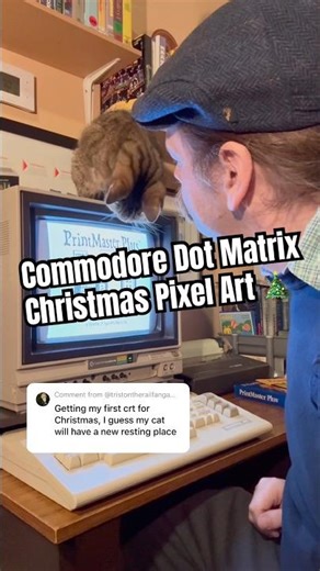 Christmas pixel art made with a Commodore 64c, PrintMaster Plus & MPS 803 dot matrix printer #asmr