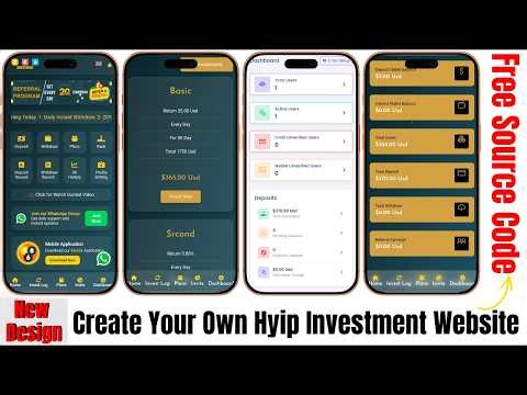 How to make your own hyip investment website | hyip Investment Website With Admin Panel |source code