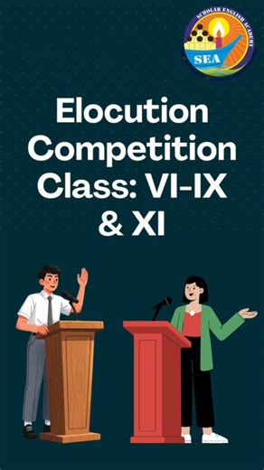 Scholar English Academy CBSE School on Instagram: "🎤✨ Elocution Competition 2025 – A Stage for Confidence & Expression! ✨🎤 Our young speakers from Classes VI to IX and XI showcased their exceptional confidence, clarity, and command over language in today’s Elocution Competition. The event was a wonderful platform where students expressed their thoughts with eloquence, poise, and conviction. Each participant spoke with remarkable stage presence, demonstrating not only strong communication skill