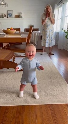 Baby Lets Go of the Table… Then Starts SHAKING Because He’s Really Walking 😭✨