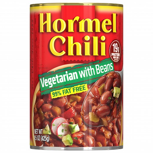 HORMEL Chili Vegetarian with Beans, Shelf-Stable, 15 oz Steel Can