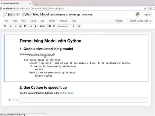 Optimization with Cython Ising Models (Part 1)