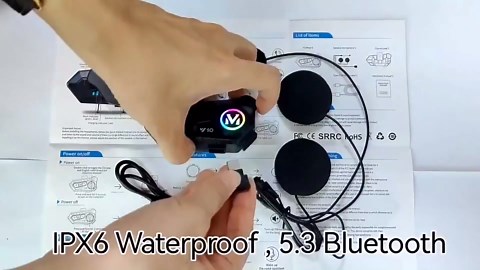 Motorcycle Helmet Bluetooth Headset, IP65 Waterproof BT Helmet Speaker, Wireless Headset with Noise Reduction Function, Supports Music Control And Phone Answering motorcycle helmet bluetooth speakers