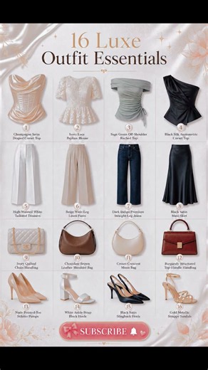 16 Luxe Outfit Essentials Every Woman Needs! ✨💖 #fashionguide #wardrobeessentials #luxestyle#shorts