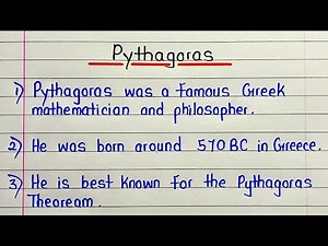 Pythagoras essay in English 10 lines | Mathematician pythagoras essay | 10 lines on pythagoras