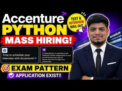 🔥Accenture 2026 MASS Hiring (Python Test/Interview Out) | Accenture Exam Pattern 2026 & Process