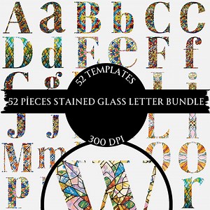 Stain Glass Alphabet Clipart Stain Glass Lettering, einfache Buchstaben Stained Glass Patterns, hohe Auflösung, Stain Glass Font Stained Glass - Etsy.de