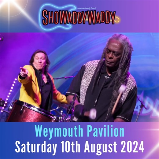 🎸✨ Showaddywaddy - 50th Anniversary Concert Tour! Coming to Weymouth Pavilion this week! 🎉 🗓️ Saturday, 10 August, 7:30pm Celebrate 50 years of ‘The Greatest Rock & Roll Band In The World’ with Showaddywaddy's dynamic and uplifting show, featuring all their greatest hits like 'Under The Moon of Love' and 'Hey Rock & Roll'. Don’t miss out, get tickets now 👉 https://weymouthpavilion.com/shows/showaddywaddy-50th-anniversary-concert-tour/ | Weymouth Pavilion