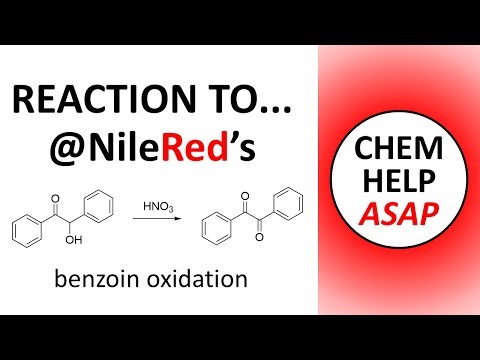 reaction to NileRed video - oxidation of benzoin to benzil