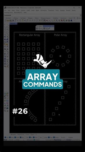 Array Commands in Rhino Explained #shorts