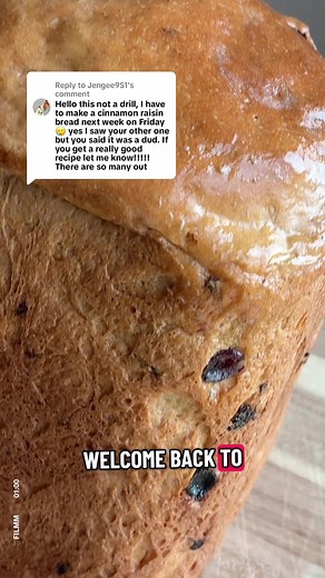 Replying to @Jengee951 Episode 45 of the series: what the fuck do I use my bread maker for? Today I get redemption on cinnamon raisin bread! Sorry Jen- my timeliness could use some work. This was far better than the last! 7.5/10 ***Edit*** I just saw the comment is covering the recipe so here it is! INGREDIENTS: 1 1/8 cup whole milk, warmed to 90°F, 255g 1/4 cup unsalted butter, melted, 57g 1 teaspoon coarse kosher salt, 7g 2 tablespoons brown sugar, lightly packed, 25g 3 cups unbleached bread f
