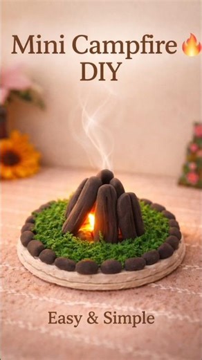 Mini Campfire DIY 🔥 Easy & Cute Craft#craft #craftideas #ytshorts #viral #diy #art #shorts