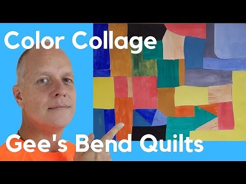 Easy color collage art ideas –Upcycle art inspired by Gee's Bend quilts