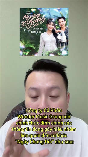 Thông báo đính chính về ca khúc Ngày Chung Đôi