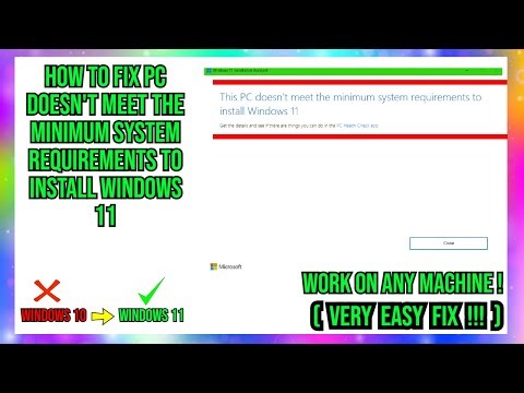 HOW TO FIX PC DOESN'T MEET THE MINIMUM SYSTEM REQUIREMENTS TO INSTALL WINDOWS 11 ( VERY EASY FIX )