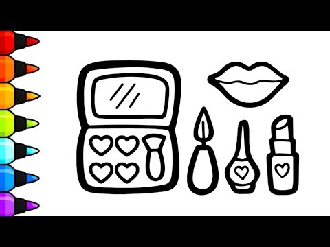 Cute Makeup Drawing, Painting & Coloring For Kids Toddlers_ Kids Art
