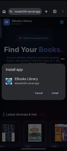 EBooks Library website for Class 12th library new update!! install as WebApp !! By Gaurav Devatwal.