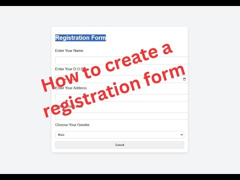| Create a simple Registration Form | Using Only - HTML | CSS |#engineeringshorts#webproject#form