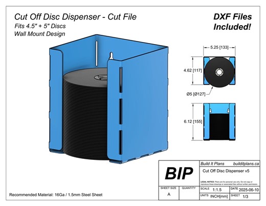 Cut off Disc Holder DXF File - 4.5   5 Inch Zip Disc Holder Cut File - Etsy