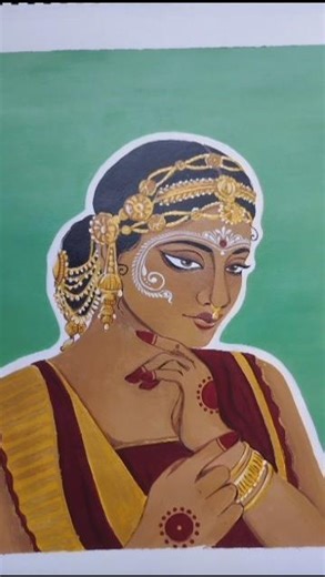 bengali bride 🎀 painting tutorials //acrylic painting #art #painting #artist #trending #viralshorts