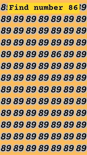 Find number 86 🫰🏻 | puzzle challenge | #findtheoddnumber #puzzle