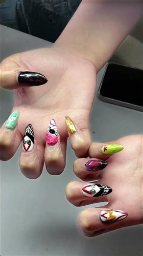 Not Pinterest…HER idea…client ‘s custom nail set for Dandadan