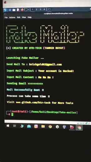 Kali Linux Prank 😱 | Sending Fake Email to My Friend | #KaliLinux #EmailPrank #HackerPrank
