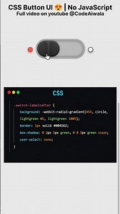 #css Amazing CSS Toggle Button Animation 😱 | CSS UI Design #codinglife #webdevelopment #programming