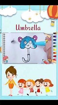 Umbrella ☔ Drawing and Coloring Videos | Easy Step by Step for Kids 🎨🖍️