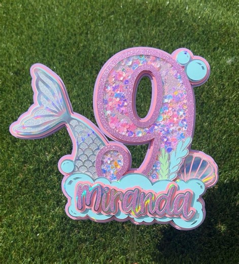 Mermaid Shaker Topper. Mermaid Cake Decorations. - Etsy