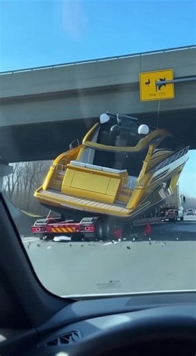 Super Yacht Crashes into a Low Bridge and Gets Wrecked #fail #viral #boat #yatch #luxury