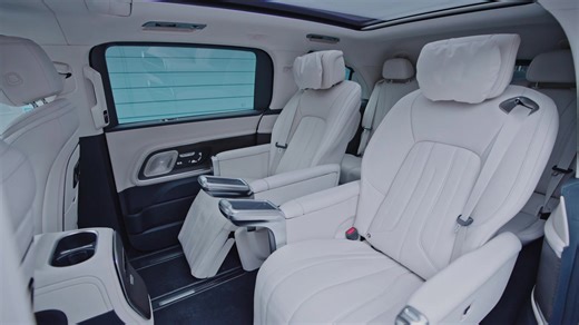 The new Mercedes-Benz VLE 300 electric in velvet brown interior design