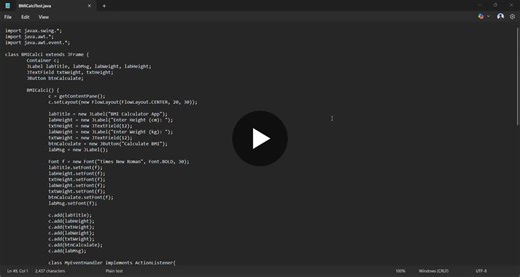 Java BMI Calculator App with Java Swing | Omkar Ambrale posted on the topic | LinkedIn