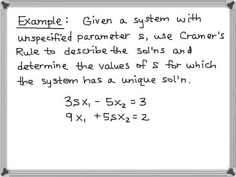 Linear Algebra 3.3 Cramer's Rule