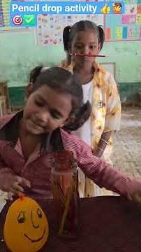 Pencil drop activity ✅️🎯🙋👍@primarygemss#game#school#youtubeshorts#shortvideos#viralshorts#education🙋