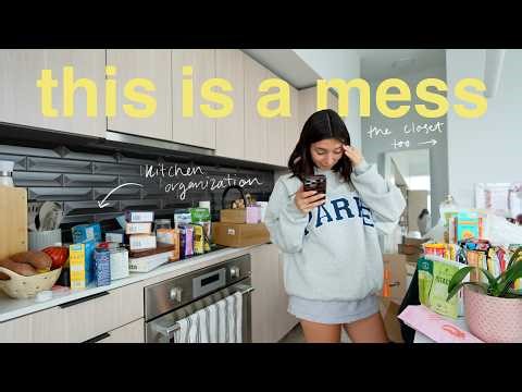HOME VLOG: finally organizing my new apartment! kitchen & closet organization!