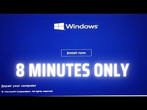 Only 8 Minutes!! Easy way to install Windows 10 with a USB flash Drive.